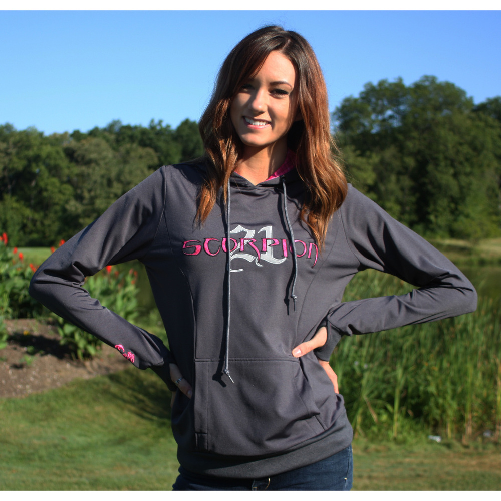 Grey & Pink Scorpion 21 Overlay Hoodie